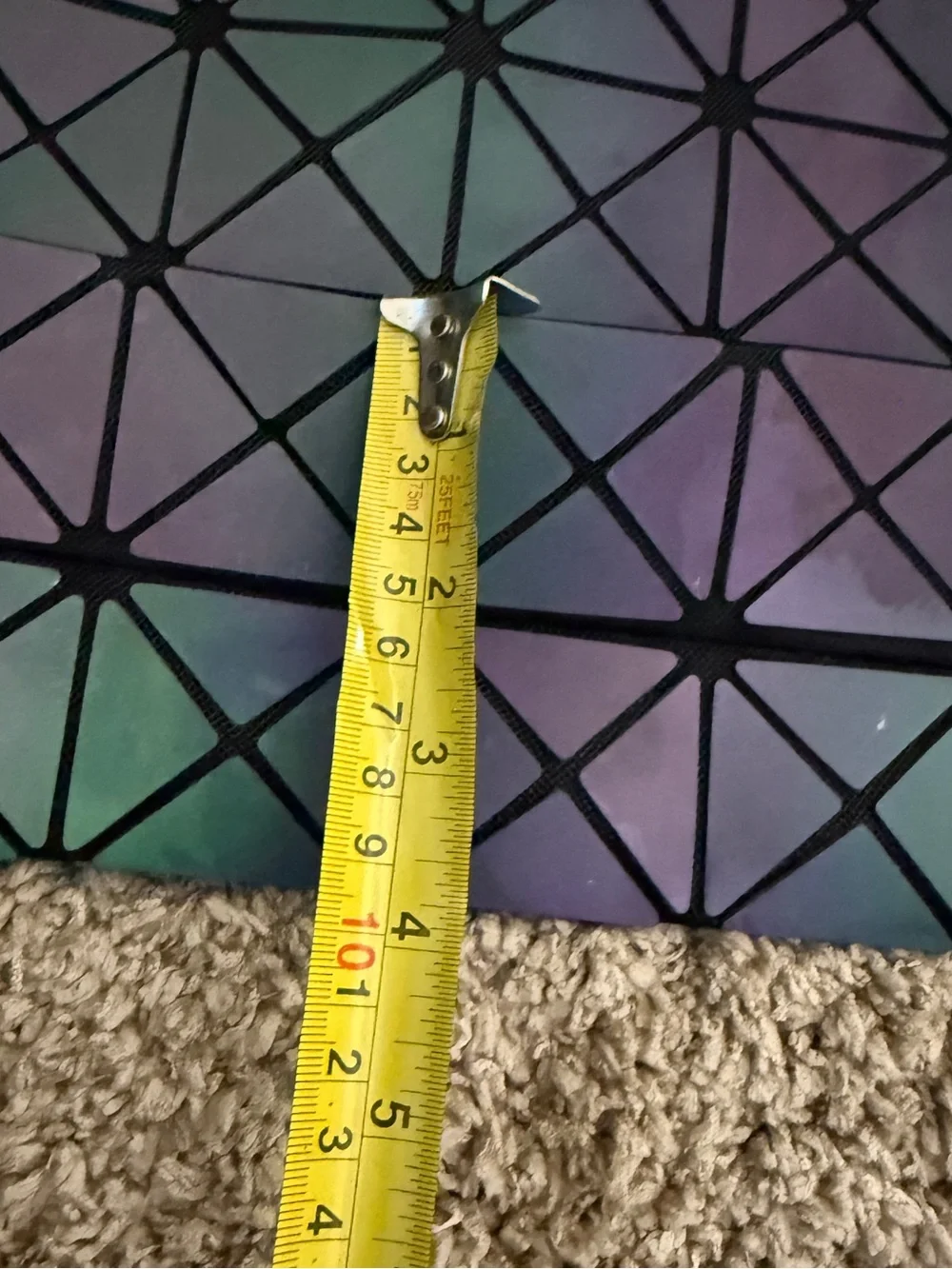 Bao Bao Issey Miyake Iridescent Geometric Tote in Green, Purple & Blue